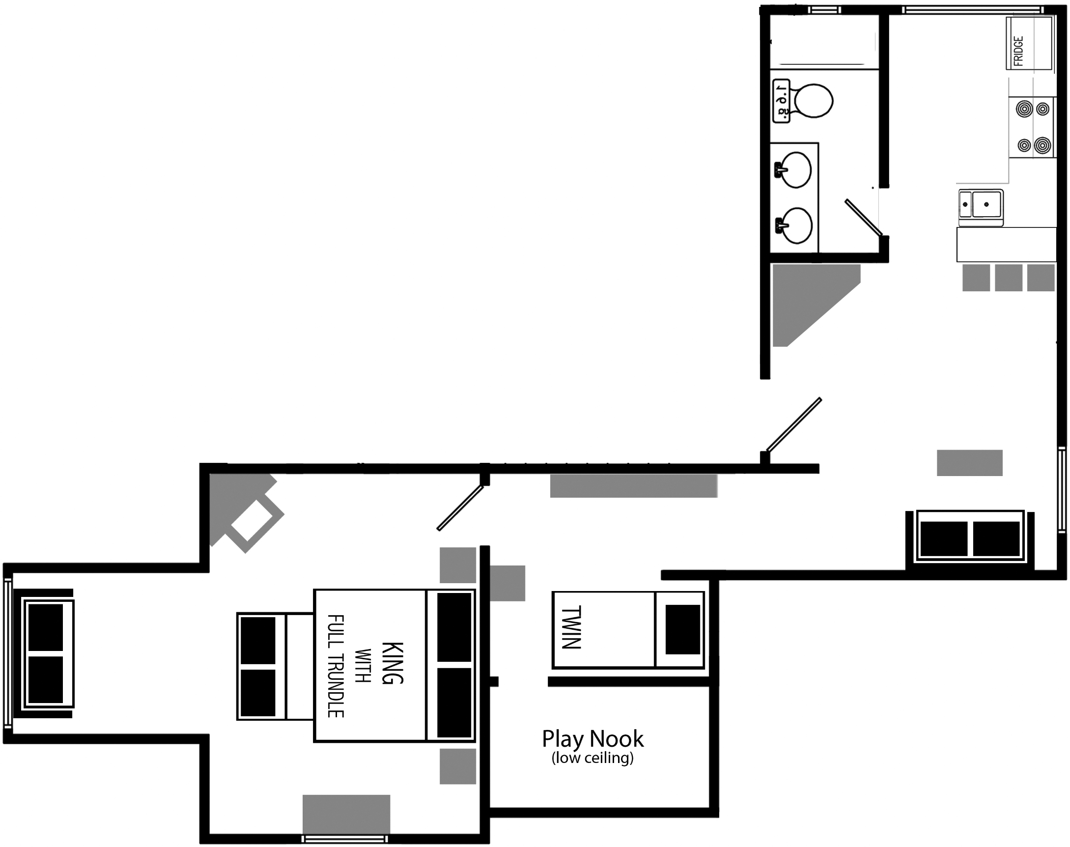 3-bedroom Vacation Rental floor plan