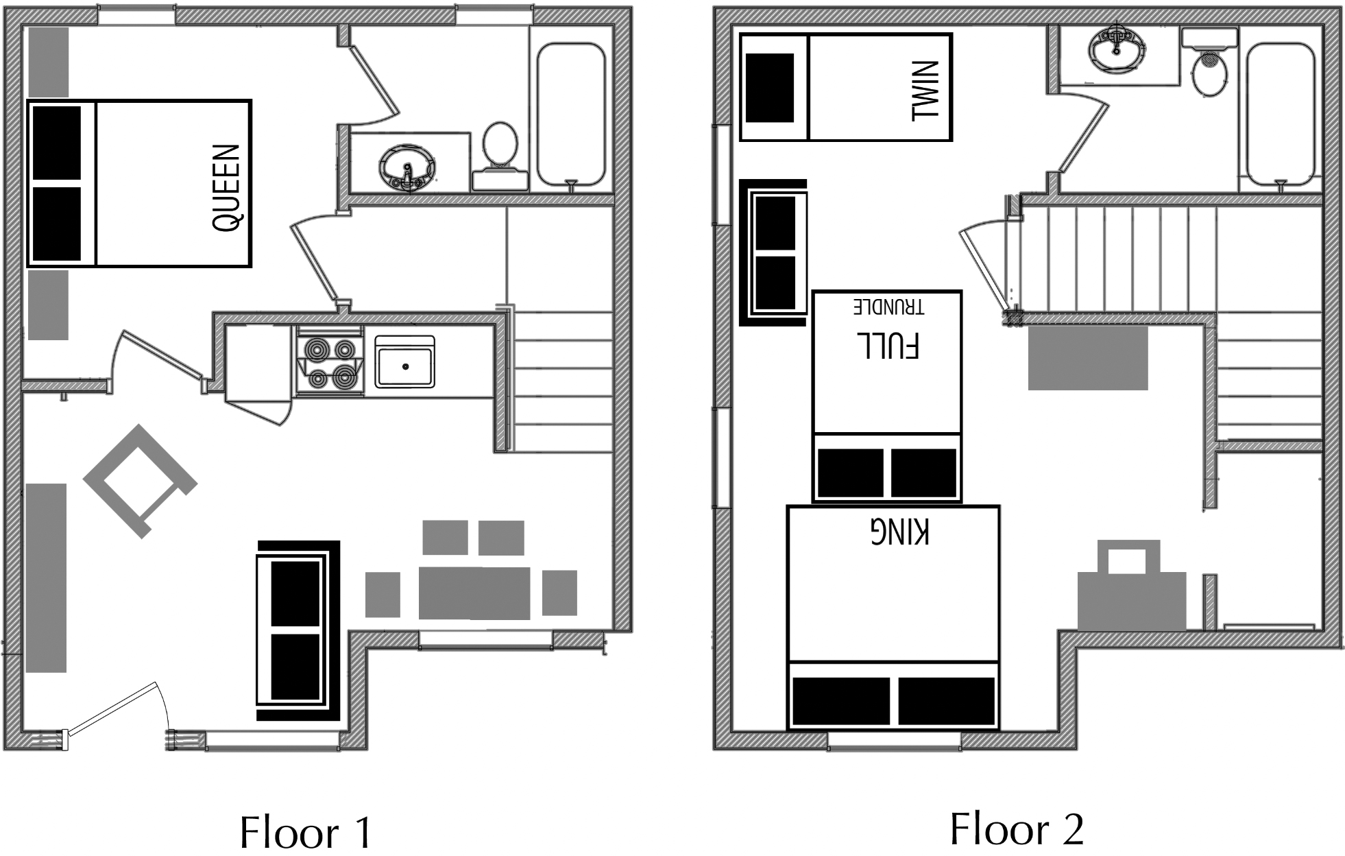 2-bedroom Vacation Rental Floor Plan