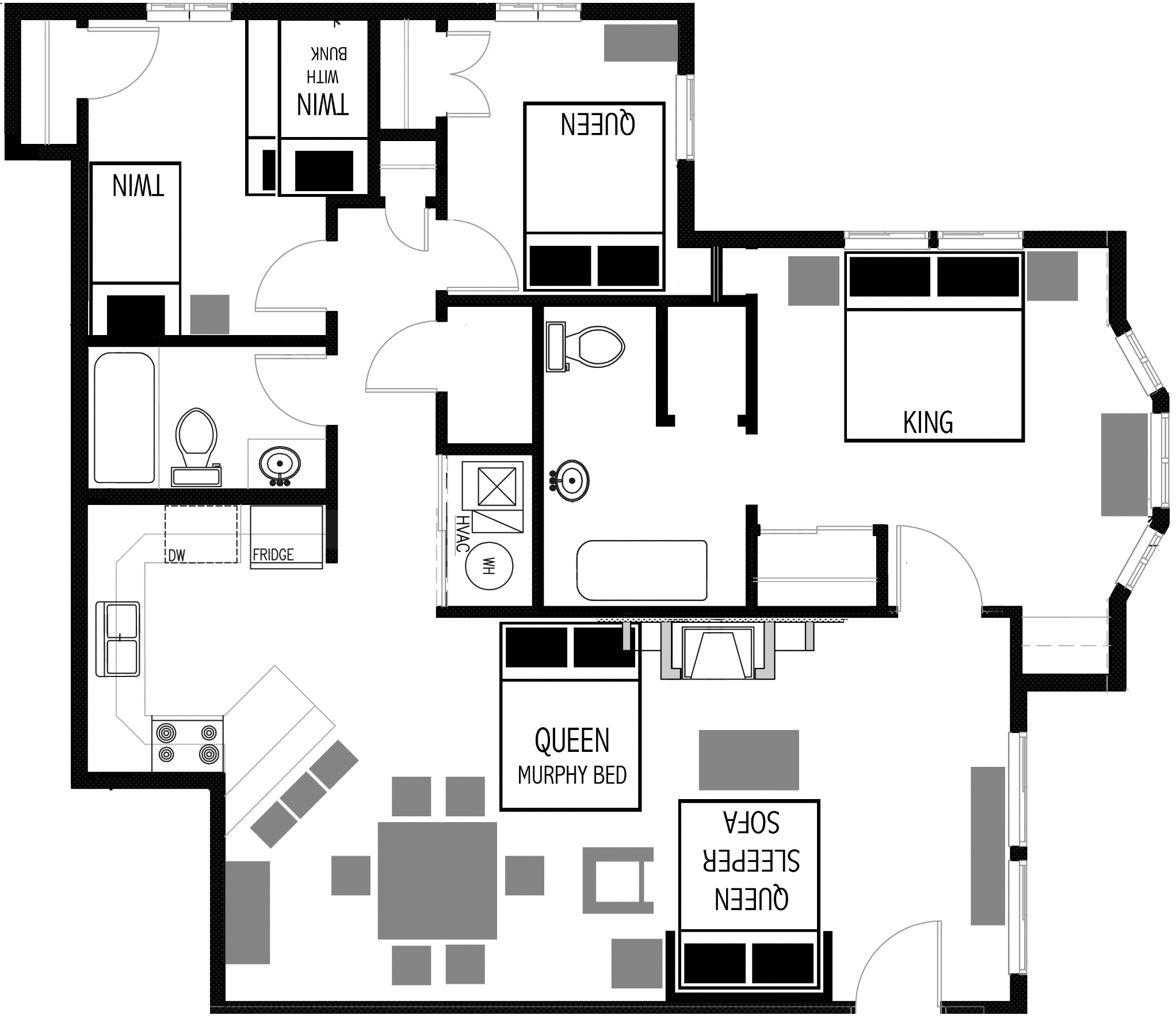 3-bedroom Vacation Rental Floor Plan